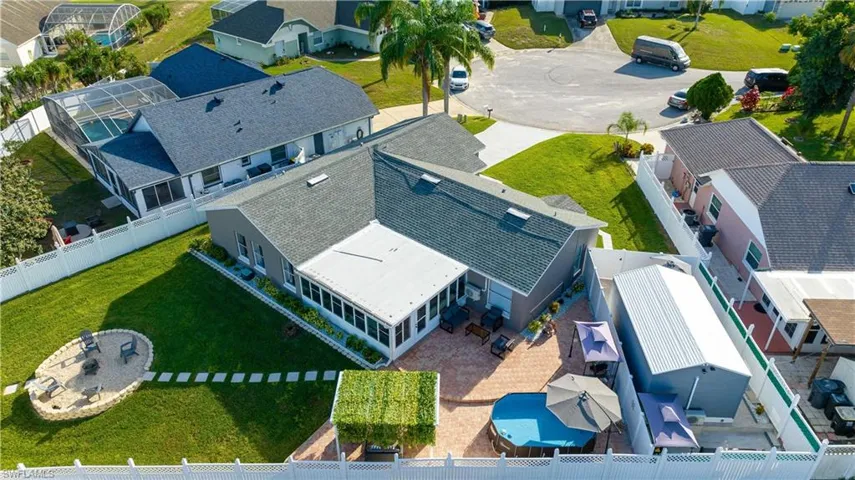 Aerial view of residential area