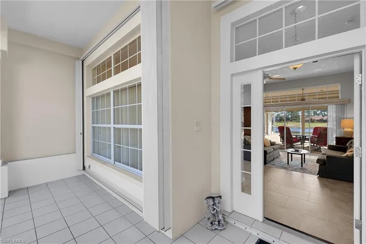 Property entrance showing accordian shutters