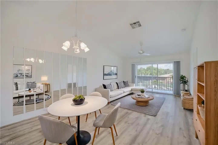 Virtually staged Open Floor Plan