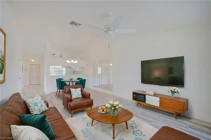 Virtually staged Open Floor Plan