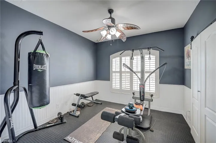 Den is being utilized as an Exercise Room.  It does have a closet and could be enclosed for an additional bedroom.