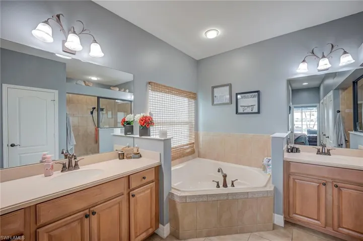 Dual Vanities, Garden Tub and Walk-in Shower
