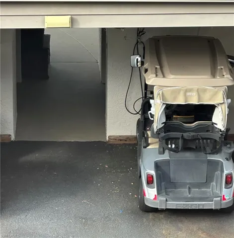 This golf cart conveys with the property.
