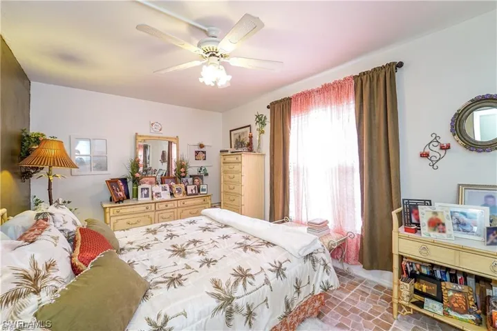 Bedroom with a ceiling fan
