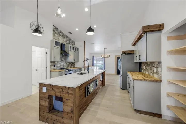 View of kitchen from living room.