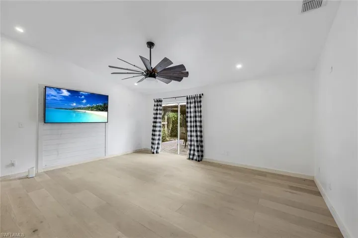 Access the patio from the living room.