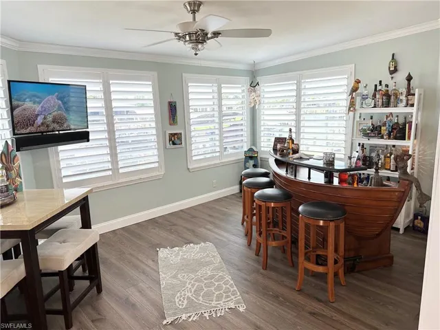 Florida room and boat shaped bar