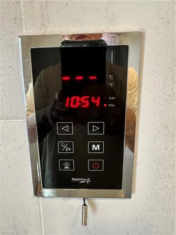 Steam room control in master shower.
