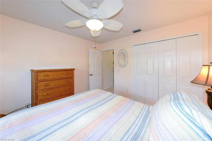 The 2nd bedroom has a large closet and ceiling fan....