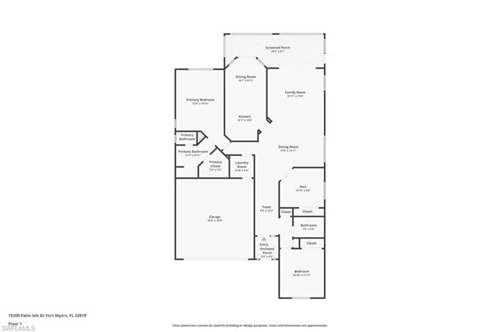 The floor plan for 15200 Palm Isle has 1522 SF "under air" but is 1753 SF of total living space including the sunroom.