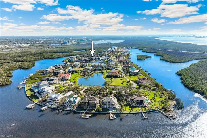 Bird's eye view featuring Connie Mack Island