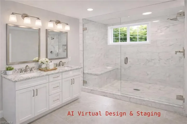 Primary Bathroom using AI Virtual Design & Staging