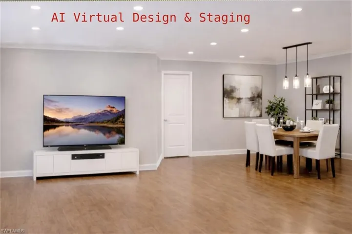Living and Dining Room using AI Virtual Design & Staging