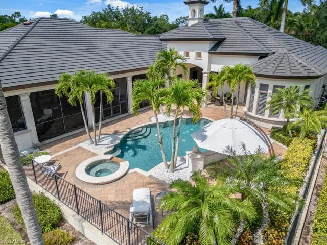 pool & lanai aerial view