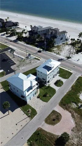 Aerial shot across street.