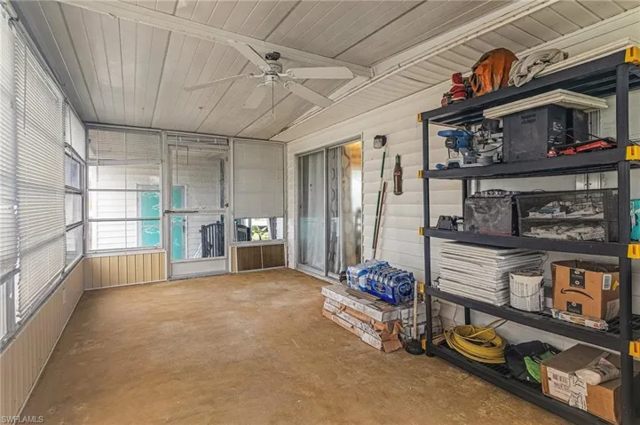 Large sunroom with tile that can be installed on the floor.