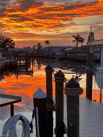 Afternoon sunset view down the canal.