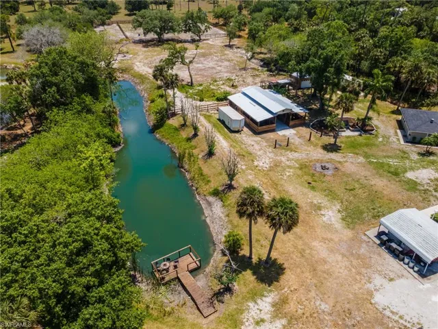 Aerial view of a large body of water