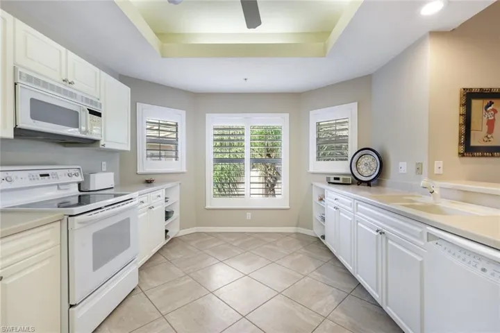 Kitchen is open to the living and dining area.