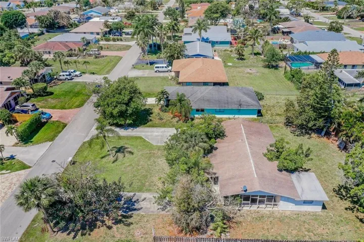 Aerial view of residential area