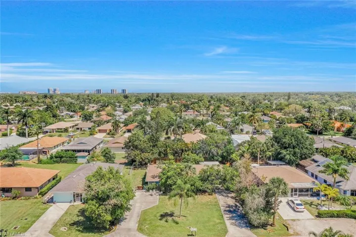 Aerial view of residential area