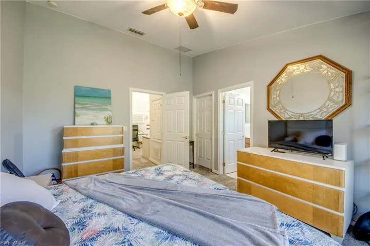 Master bedroom features walk in closet