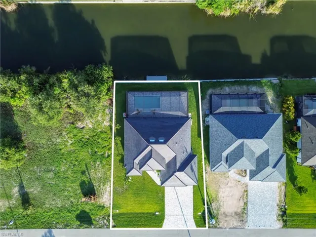 Aerial overview of property's location featuring property parcel outlined
