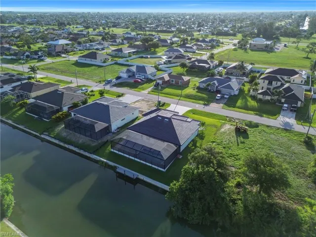 Aerial perspective of suburban area