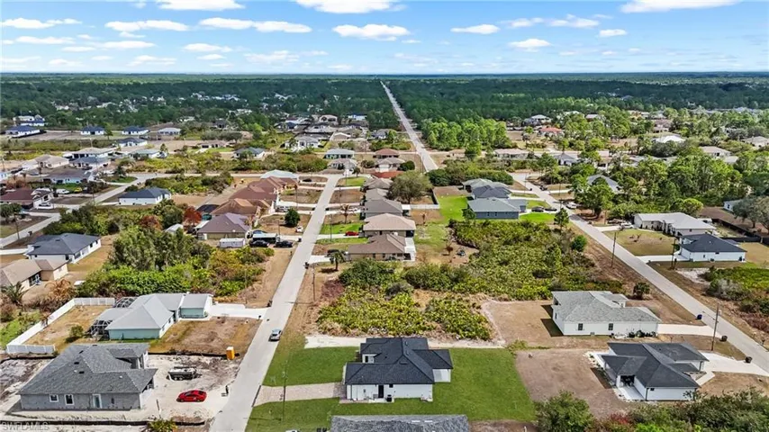 Aerial view of residential area