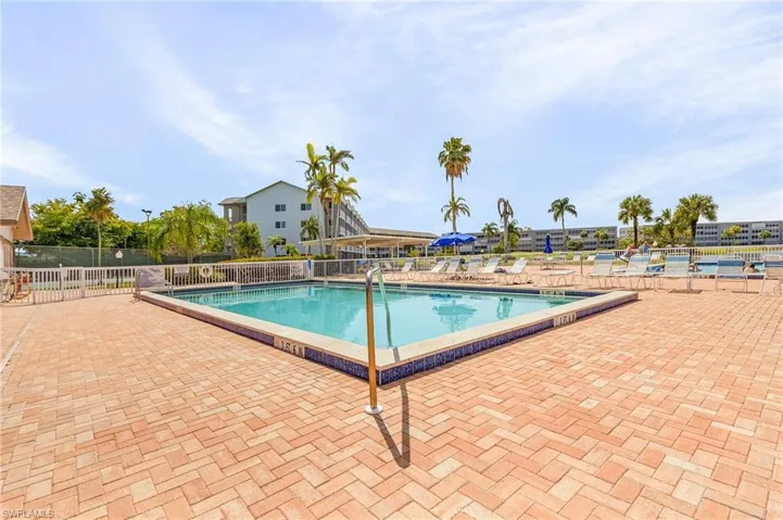 One of the two pools at the clubhouse.