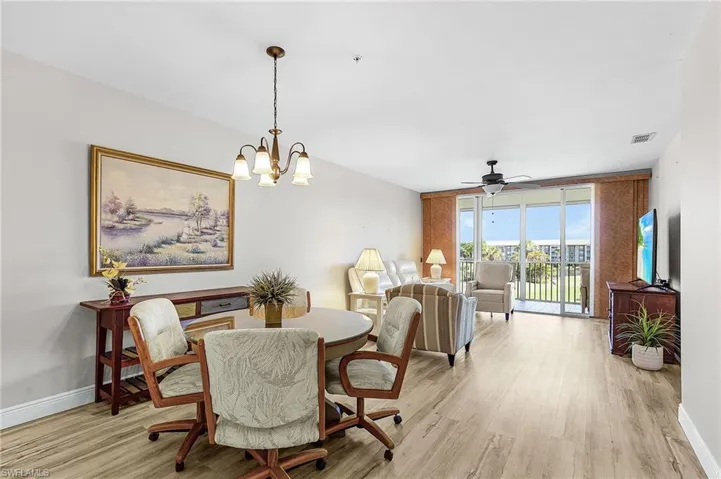 Dining and living areas.