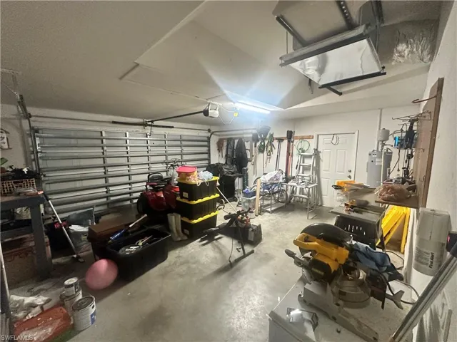Garage with water heater