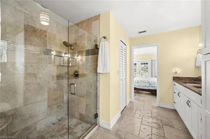 Master Bathroom with Glass Wall Shower