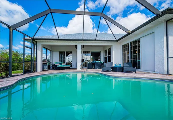 Pool looking towards master bedroom and formal living room