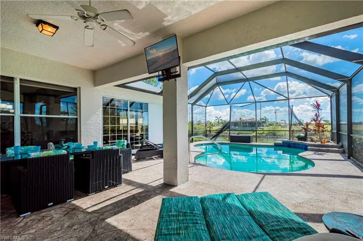 Lanai looking out to pool