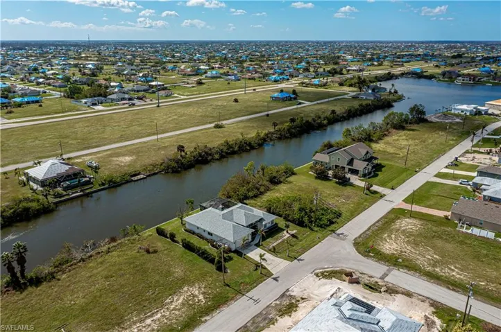 aerial of home and canal