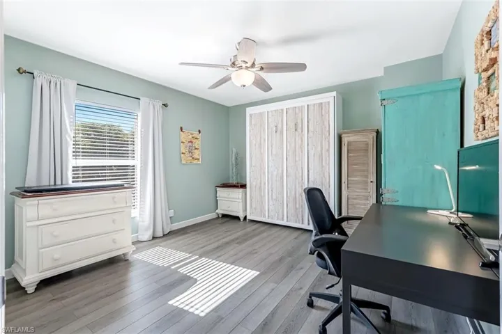 Murphy bed will convey and can also be used as an office