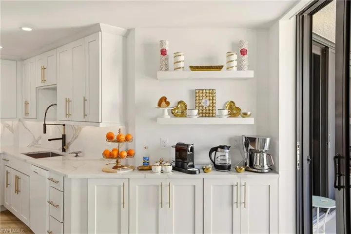 Coffee bar in stunning kitchen