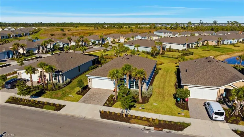 Aerial view of residential area