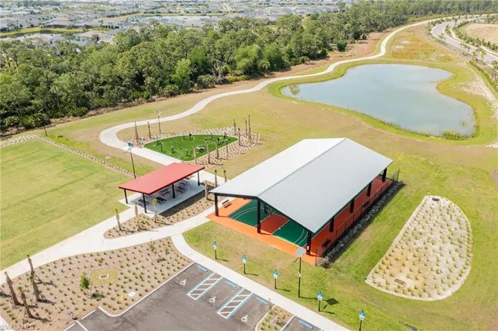 Drone / aerial view of a large body of water