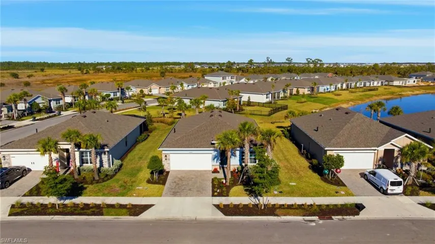 Aerial perspective of suburban area