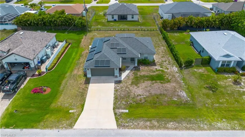 Aerial view of residential area