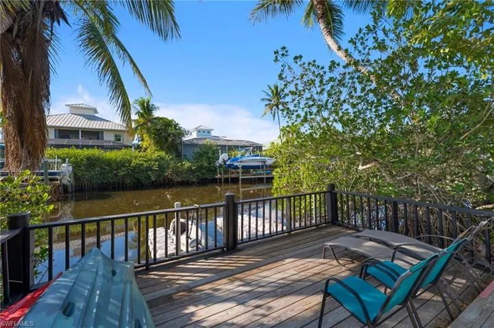 Wooden terrace featuring a water view