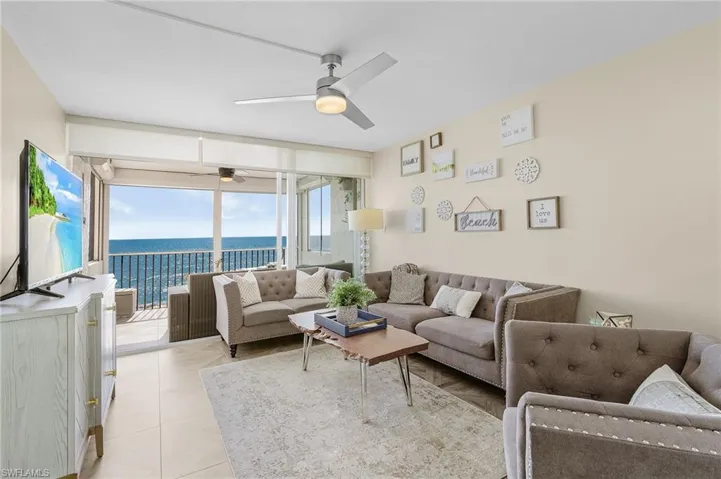 Fully furnished living room with plenty of space for entertaining.