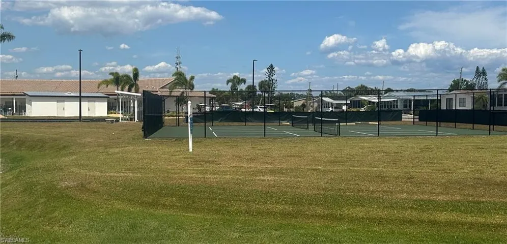 View of tennis court