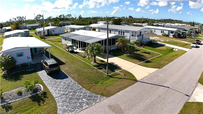Aerial view of residential area