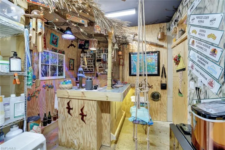 Bar with wooden walls