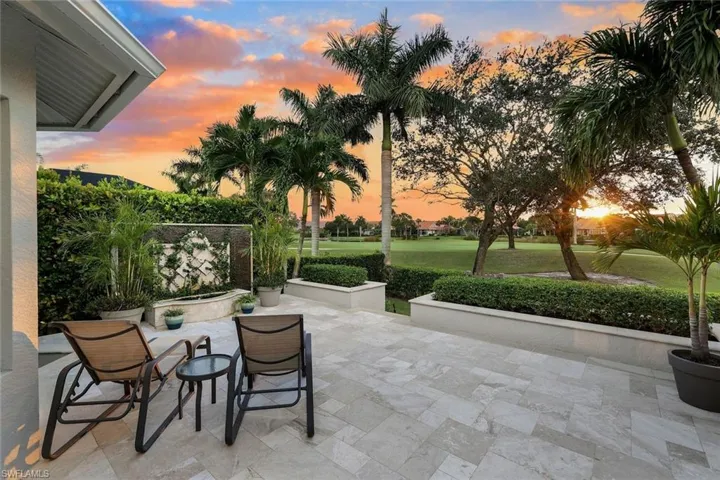Private fountain patio off of 2nd primary/guest suite is perfect for morning coffee, lunch, or  sunset viewing!