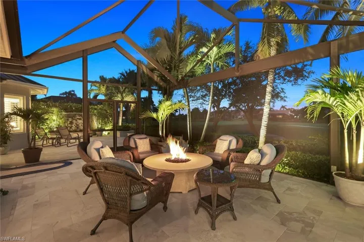 A custom built-in firepit- what a magical spot!