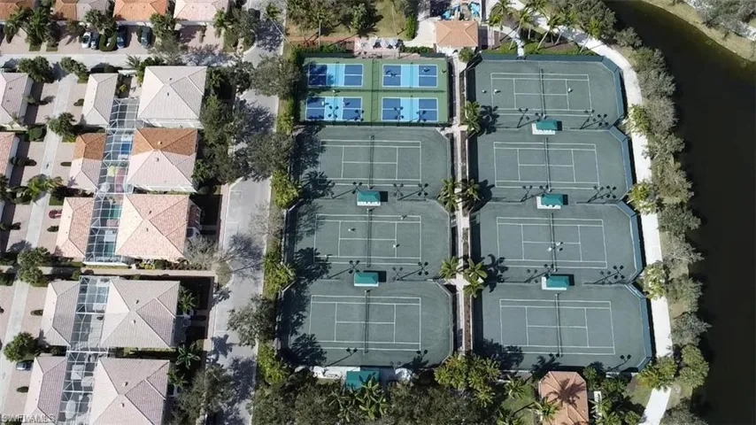 Aerial view of tennis/pickleball courts